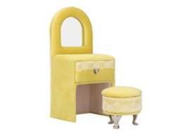Cadeira De Boneca Amarelo Creme Armazenamento Joias Mobília Miniatura Boneca