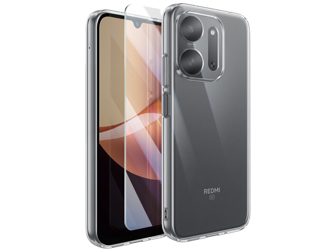Pack De Proteção Para Redmi 17c 5g Com Capa E Vidro Temperado
