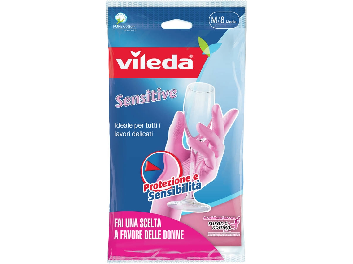 Luvas de Limpeza VILEDA Sensitive (Média-Grande)