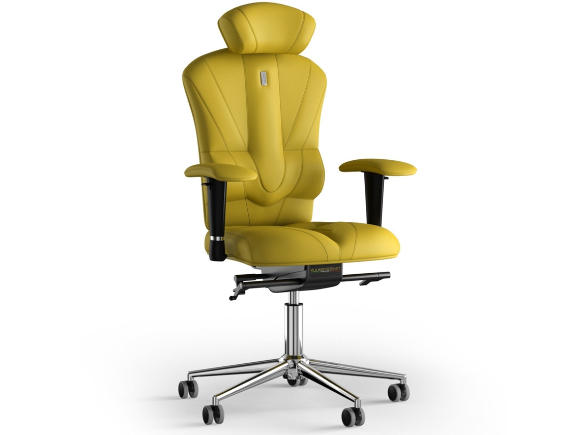 Cadeira de Escritório Ergonómica KULIK Victory PU Couro (Amarelo -130x50x50cm)
