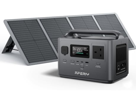 Estação De Energia Portátil 400w Com Painel Solar 100w, 256wh Bateria Lifepo4, Carga Rápida Em 1.5h, 5 Portas, Onda Senoidal Pura 230v Aferiy