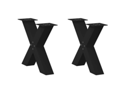 Vidaxl Pés Para Mesa De Centro Em Formato De X, 2 Peças, Preto, 50x (42-43) Cm, Aço