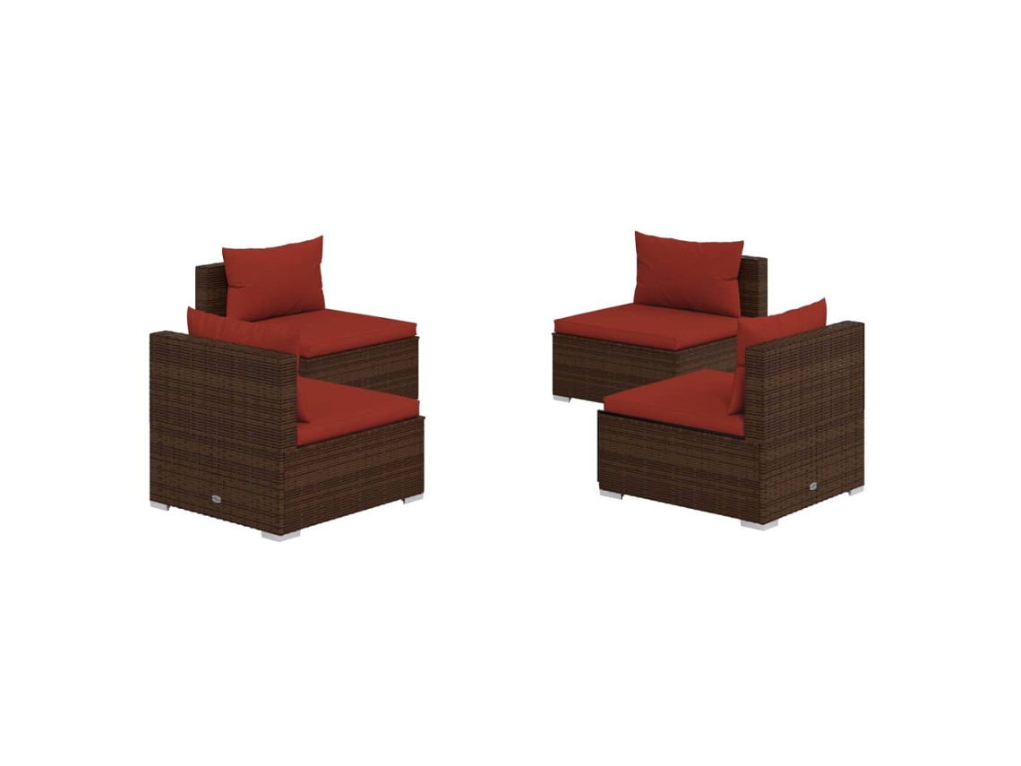 Garden Lounge Set, Garden Lounge Sets Vidaxl Marrom Rattan / Vime (n/a)