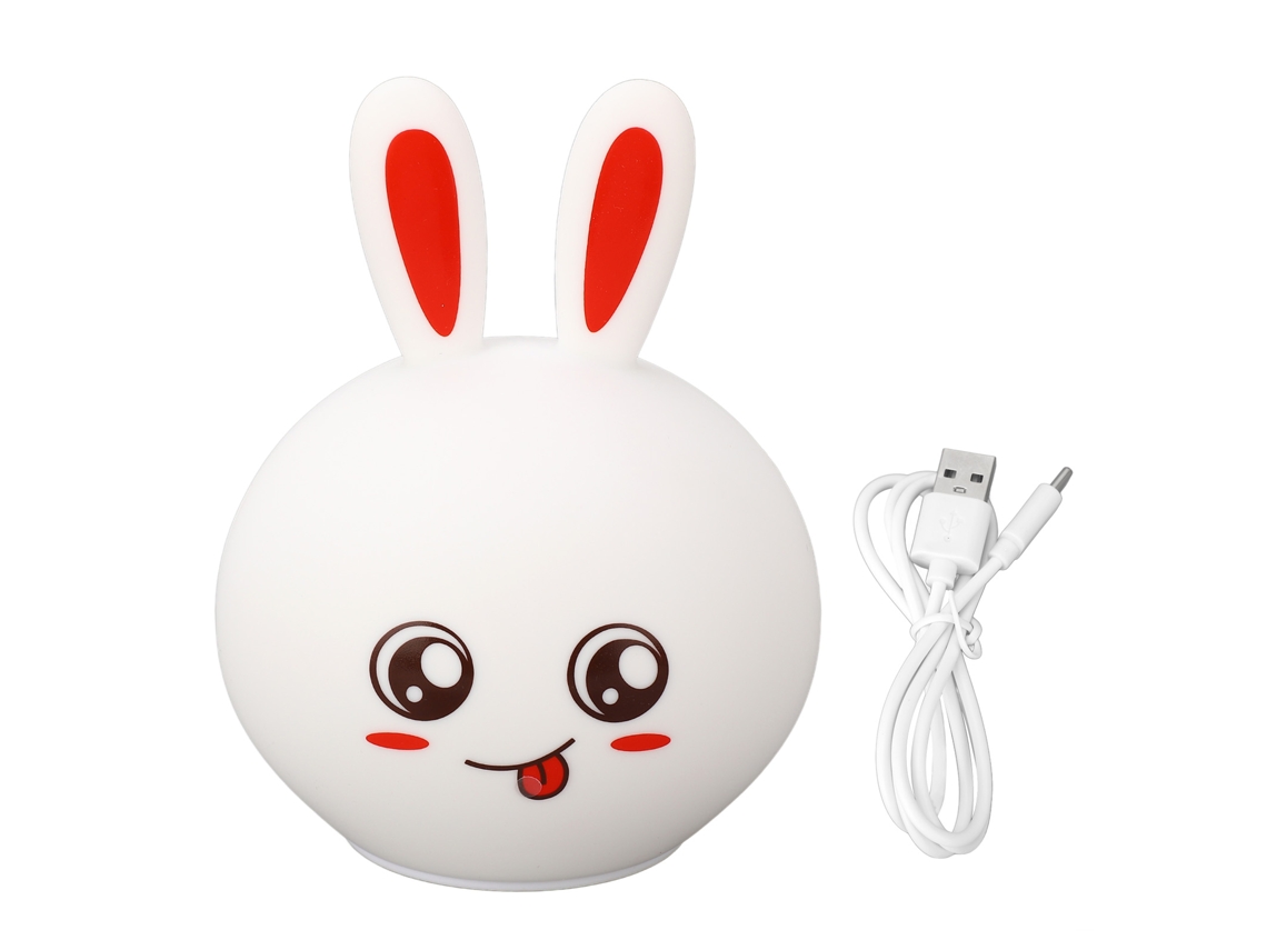 Rabbit Night Light Silicone Colorful Lamp Bedroom Home Decoration