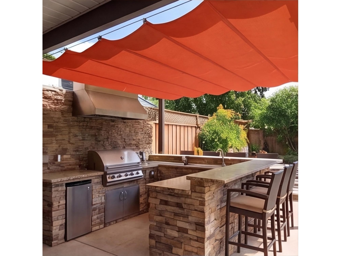 Vela De Sombra Retrátil Impermeável Com Proteção Uv 175 X 265 Cm Em Poliéster Multicolorida