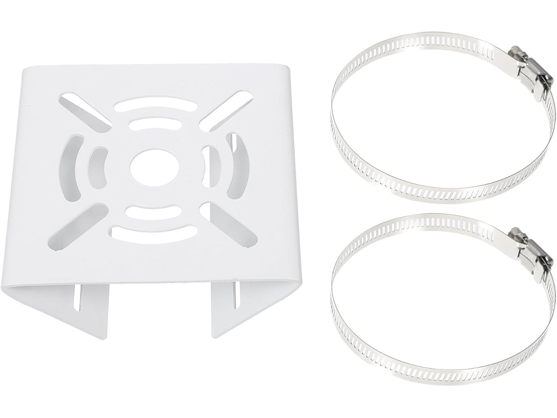 Suporte De Montagem Em Poste De Ferro Branco Para Câmera De Segurança