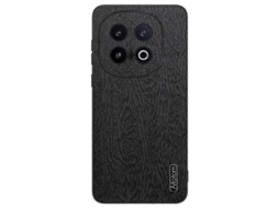 Capa De Celular À Prova De Choque Em Couro De Casca De Árvore