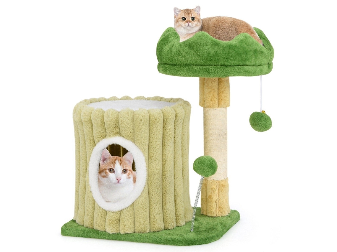 Árvore para Gatos com Caverna, Plataforma Acolchoada e Brinquedos NORTHIX