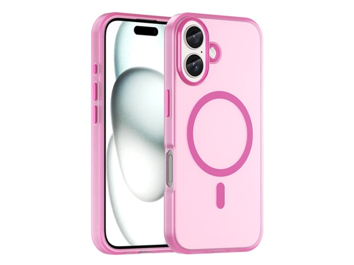 Capa Híbrida Translúcida Para Iphone 16 - Tpu E Pc Com Magsafe | Fosca - Rosa