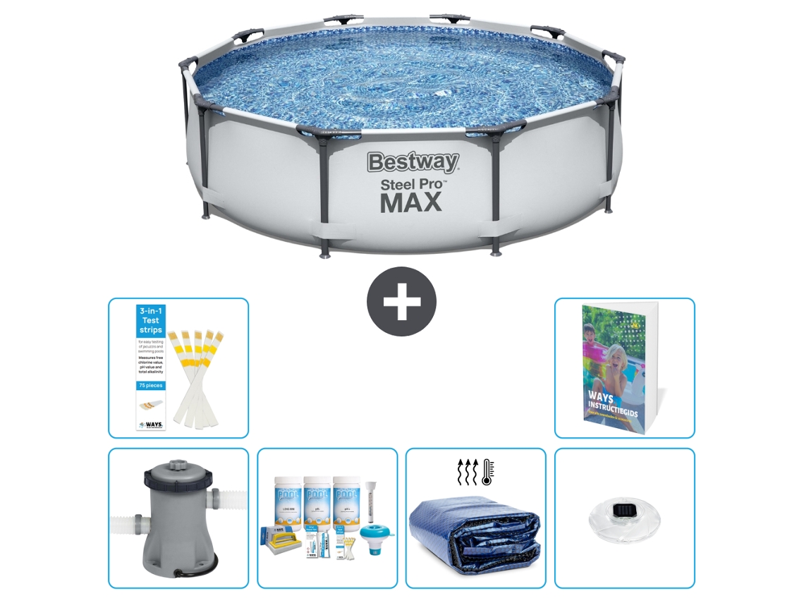 Piscina Bestway Steel Pro Max Redonda 305x76 Cm 5 peças S228 BESTWAY
