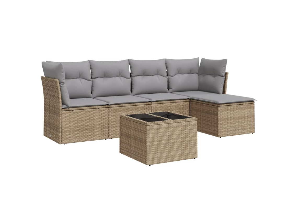 Garden Sofa Set, Garden Sofa Sets Vidaxl Bege Rattan / Vime (n/a)