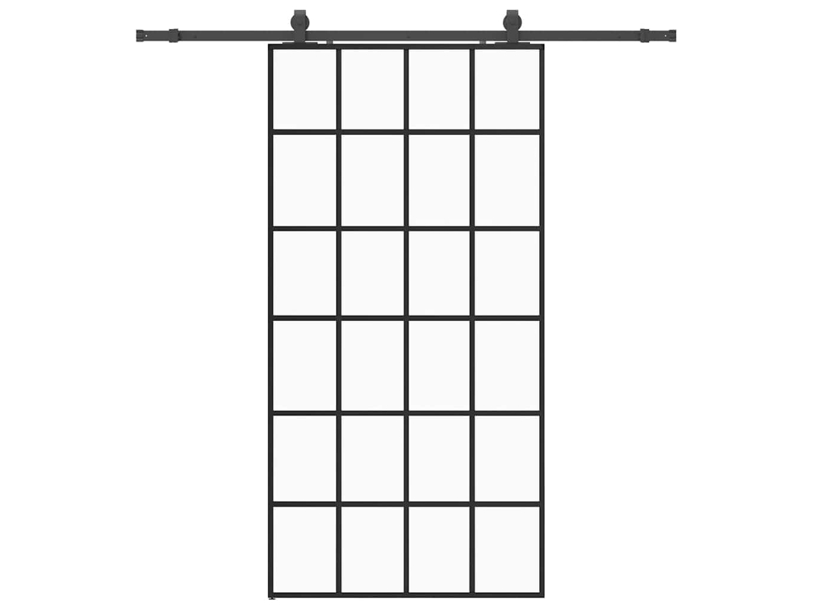 Sliding Door, Sliding Doors Vidaxl Preto Vidro (102 X 205 Cm (200 Cm Sliding Rail))