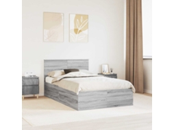 Vidaxl Estrutura Da Cama Com Cabeceira Cinza Sonoma 135 X 190 Cm