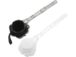 Conjunto De 2 Escovas Esfoliantes Toyandona, Padrão Craquelado Em Preto E Branco, Cabo Ergonômico Para Esfoliação Suave