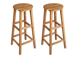 Bancos De Bar 2 Pcs Madeira De Acácia Maciça Dkd Home Decor