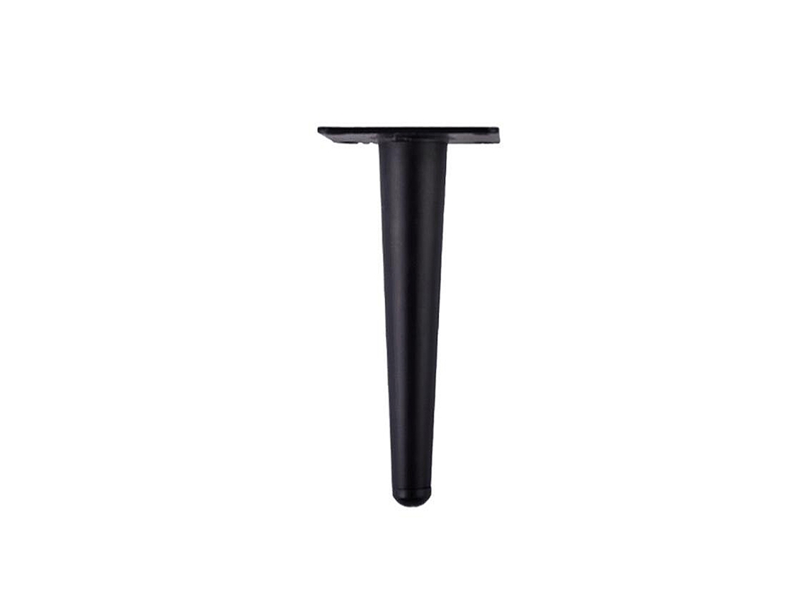 Pernas De Metal Para Móveis (cone Reto De 15 Cm, Preto Fosco, Compatível Com Vários Tipos De Móveis)