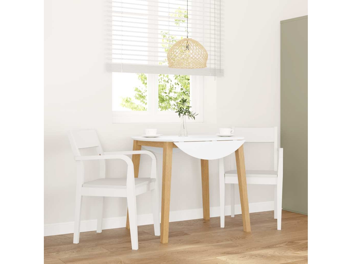 Vidaxl Cadeiras De Jantar 2 Pcs Madeira De Seringueira Maciça Branco