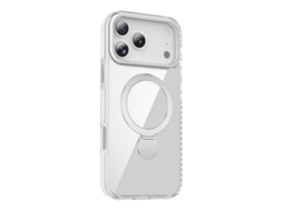 Capa Magsafe Para Iphone 17 Pro Max - Branca Transparente Com Suporte De Anel