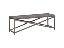 Vidaxl Banco De Jardim 120 Cm Vime Pe Cinzento