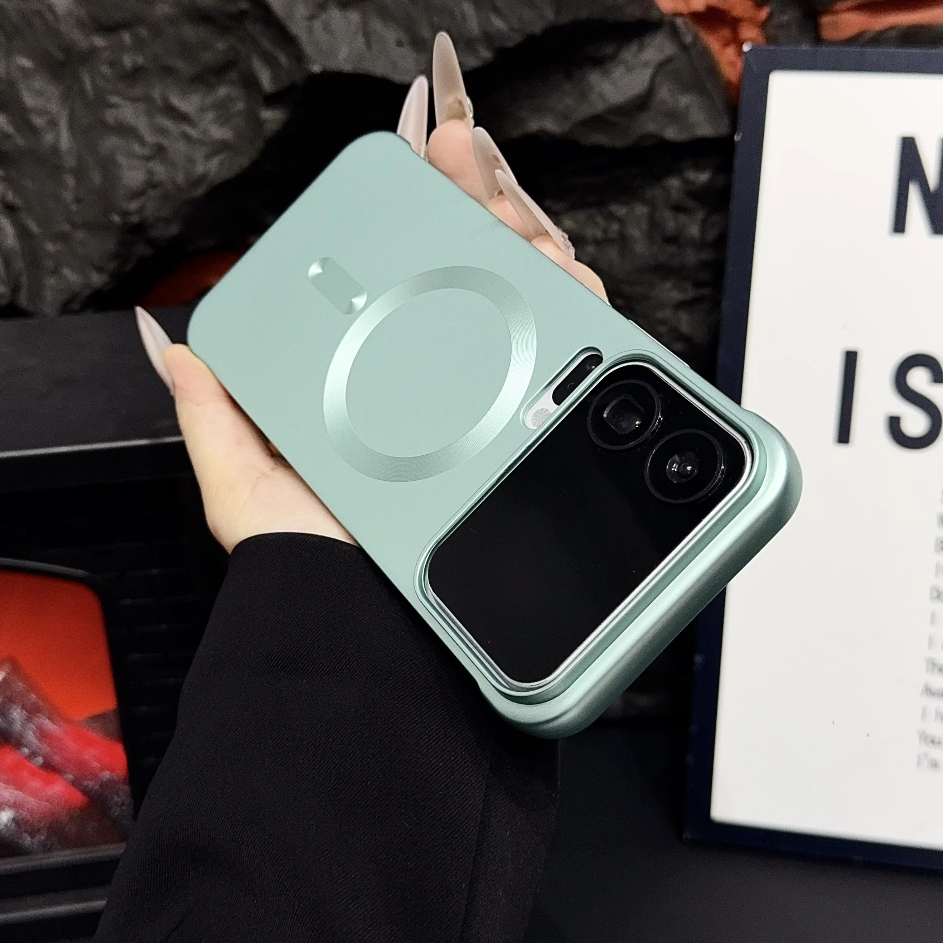 Capa Rígida Fosca Sem Moldura Para Xiaomi 14 Pro (verde), Ultrafina E Magnética.