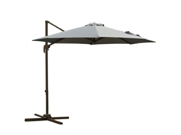 Guarda sol CHEZMOI de Jardim com 8 Varetas, Manivela, Ângulo Ajustável, 2,95x2,5 M, Cinza