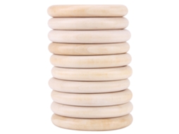 Mali 10pcs Anel de Mordida de Madeira Natural para Bebê Brinquedo Dentição Diy Artesanato