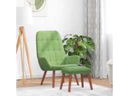 Vidaxl Cadeira De Descanso Com Banco P/ Pés Veludo Verde-claro