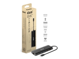 Estação De Acoplamento Club 3d Usb Tipo C 8 Em 1 Mst Dual 4k60hz Dual 4k60hz Preto