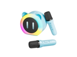 Mini Máquina De Karaokê Infantil, Karaokê Portátil Bluetooth Com 2 Microfones Sem Fio, Compatível Com Cartão Tf E Usb, Presente De Aquaforge