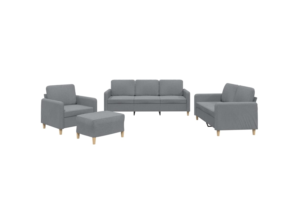 Conjunto de Sofás MAISON EXCLUSIVE 4 peças almofadões tecido cinzento claro