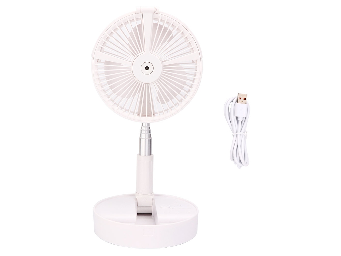 Ventilador Mesa Telescópico Portátil Nebulização Led Usb