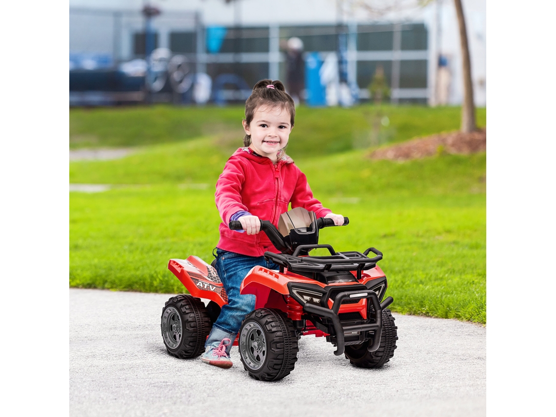 Quad Buggy Carro Elétrico Infantil Quad Elétrico 18-36 Meses 6 V 2 Km/h Max. Vermelho