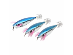 Squid Bait (luminous Fish Attracting Bionic Lure) Blue Round Belly Wooden Shrimp Squid Bait Blue