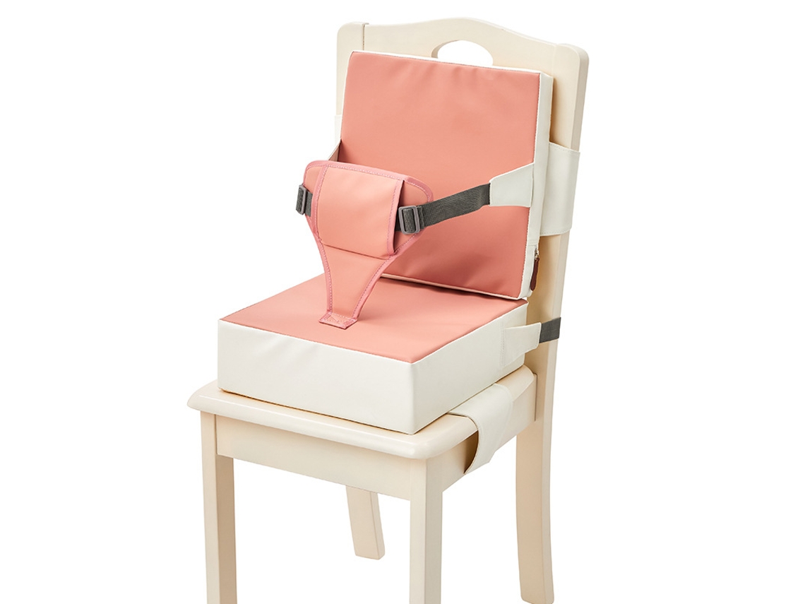 Assento Elevatório Almofada Para Bebê Eifson Pvc Com Encosto E Fixação 3 Pontos - Rosa