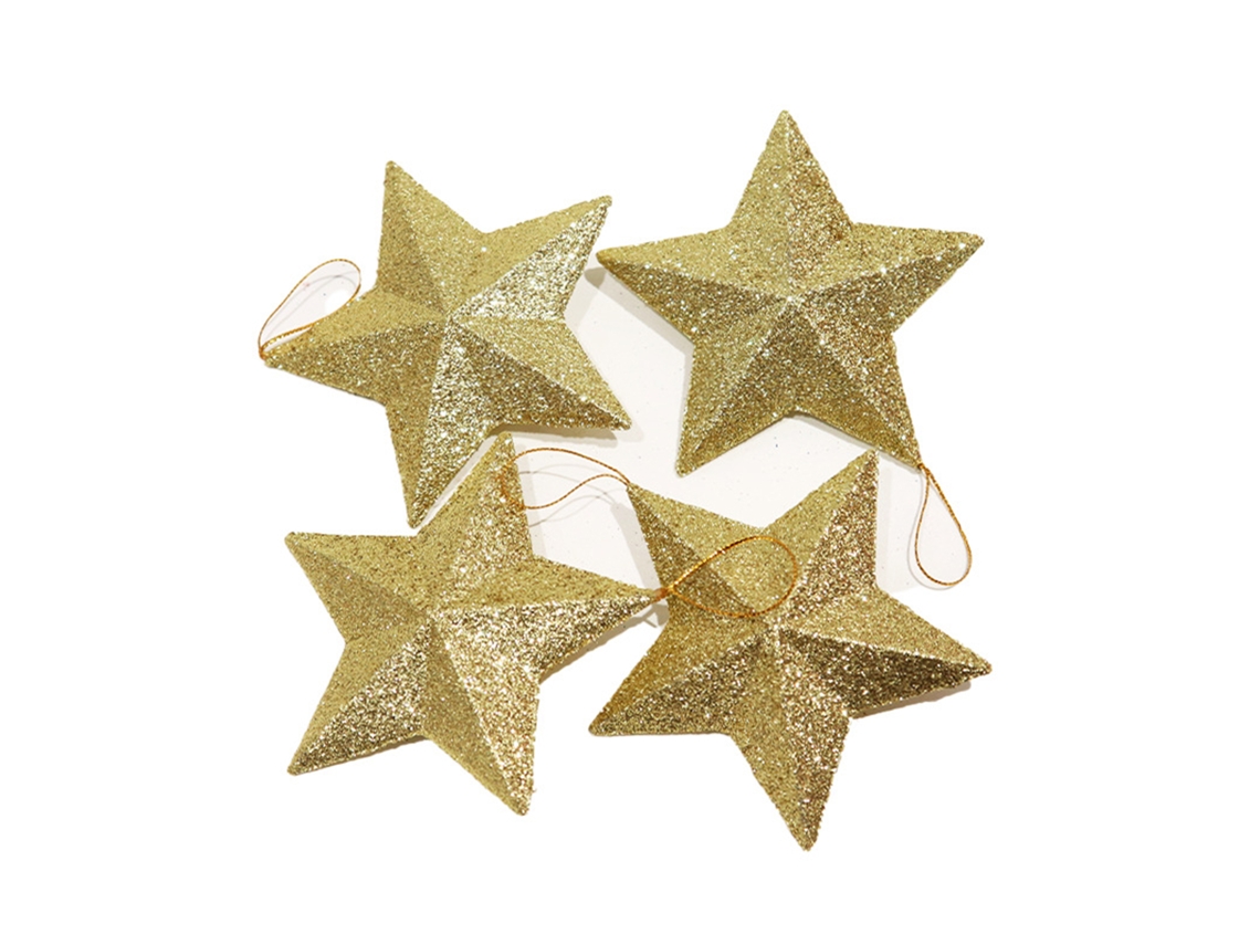 Adorno De Natal Brisa Dourada 4 Peças