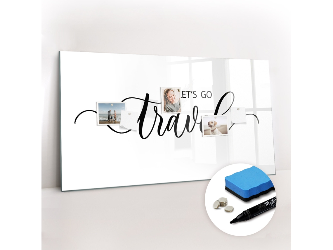 Quadro Magnético Decorativo Inscrição "viagem" Para O Escritório Espelharte (120x60 Cm)