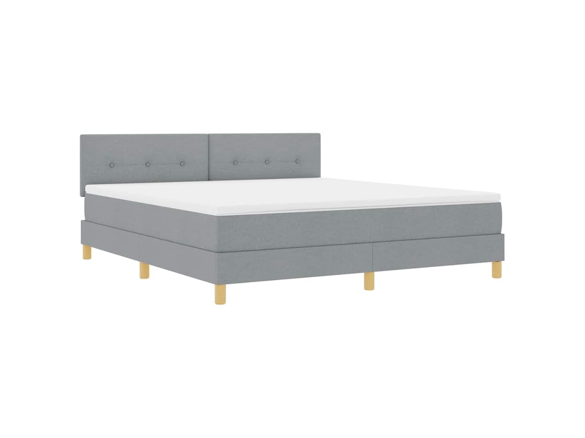 Cama Box Spring Led Cinzento claro 180 X 200 Cm Tecido MAISON EXCLUSIVE