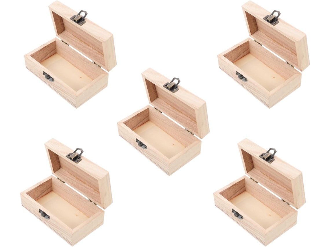 Conjunto 5 Caixas Retangulares Joias Material Sintético Cáqui Armazenamento Exibição Ideais Quarto Cabeceira GOKOCO