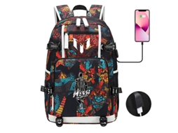 Laxiscreed Mochila Escolar Iluminada Com Design Messi, Neymar E Ronaldo Para Leitura E Computador