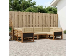 Vidaxl Conjunto De Sofás Para Exterior 6 Pcs Natural E Bege