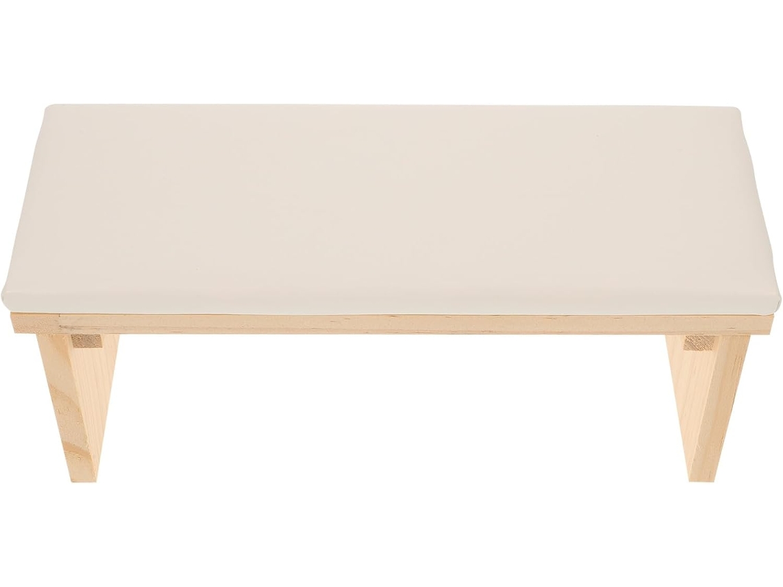 Almofada De Mão Em Madeira E Espuma Para Manicure, Elegante E Resistente.