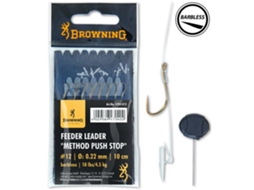 Conjunto de 8 Peças de Líderes Montados BROWNING Feeder Leader Method Push Stop