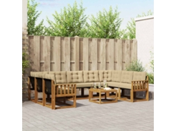 Vidaxl Conjunto De Sofás Para Exterior 10 Unid. Natural E Bege