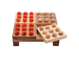 Quinto Em Madeira - Jogo De Estratégia Para 2 Jogadores - Jogo De Tabuleiro Em Madeira Com Bolas - A Partir De 8 Anos - 20,5 X 20,5 X 5 Cm