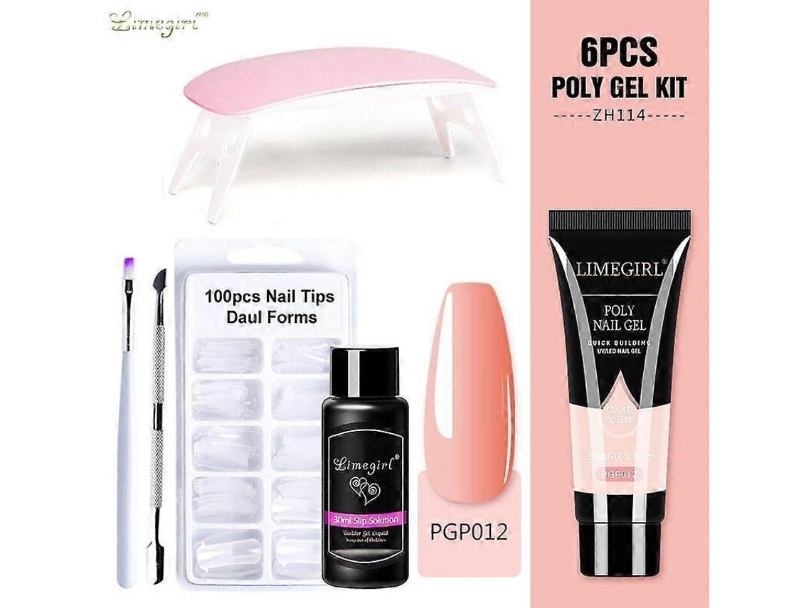 Kit de Unhas Gel Poly com Lâmpada Uv 6w, Rápido Ferramentas para Manicure GOKOCO