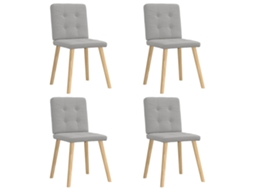 Vidaxl Cadeiras De Jantar 4 Pcs Tecido Cinza Nuvem