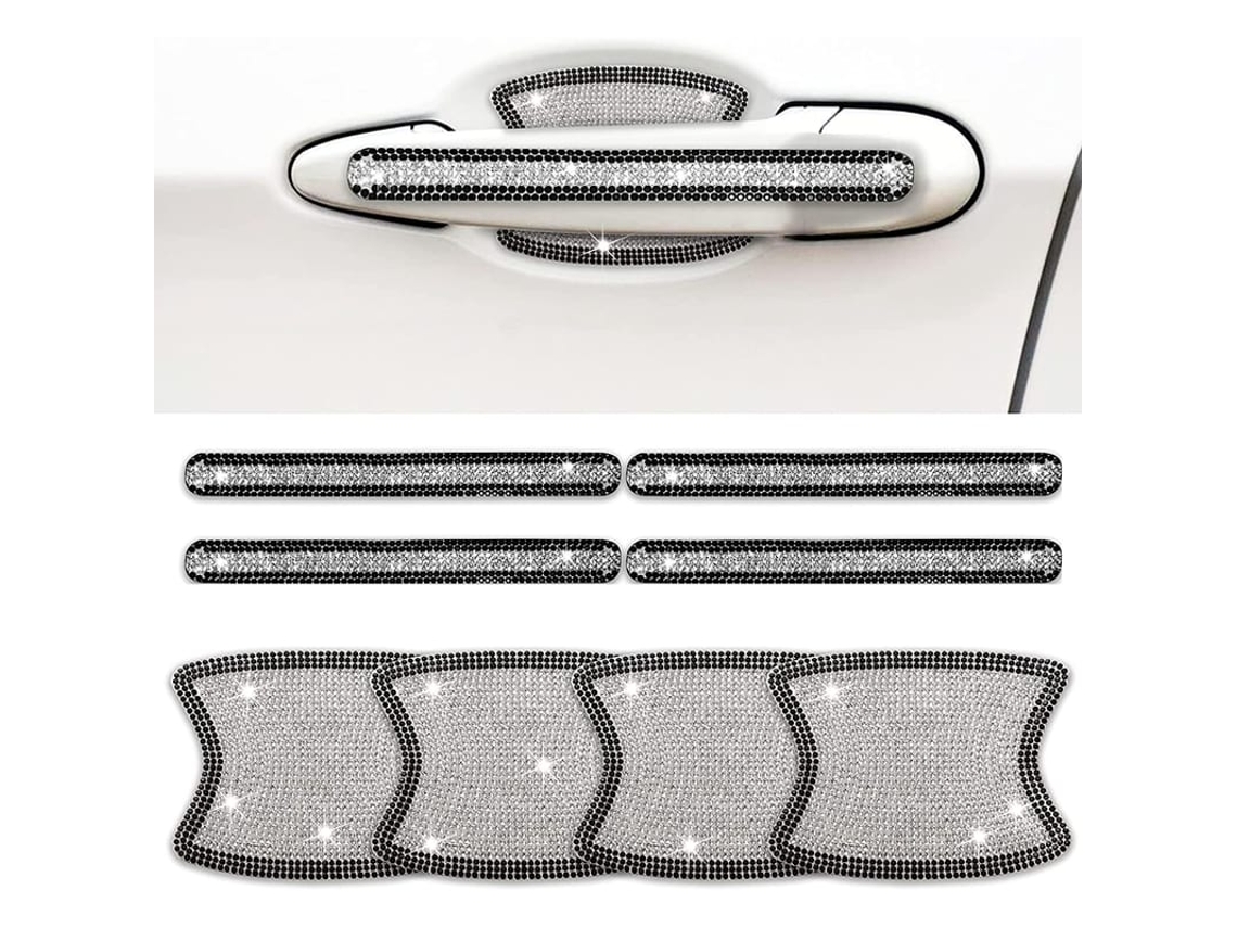Adesivos De Cristal Para Alça De Porta Do Carro - 8pcs Acessórios Bling Protetor De Alça De Porta