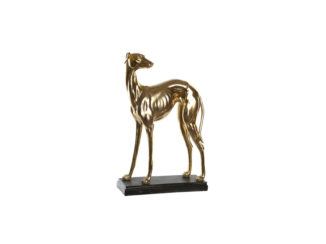 Estatueta de Galgo Dourado em Resina, 44,5 X 17 X 65,5 Cm ALEXANDRA HOUSE LIVING