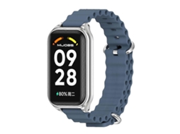 Pulseira De Silicone Mijobs Com Revestimento Metálico E Estampa Oceânica Para Xiaomi Smart Band 8 Active / Redmi Band 2