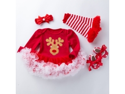 Conjunto de Saia Macacão de Bebê de Roupas de Natal 66Cm